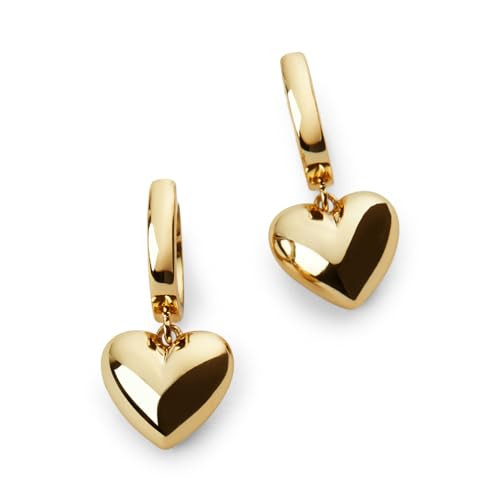 Ana Luisa Puffed Heart Earrings - Heart Charm Huggie Hoops and Earring Stud Styles - Dainty 14K G... | Amazon (US)