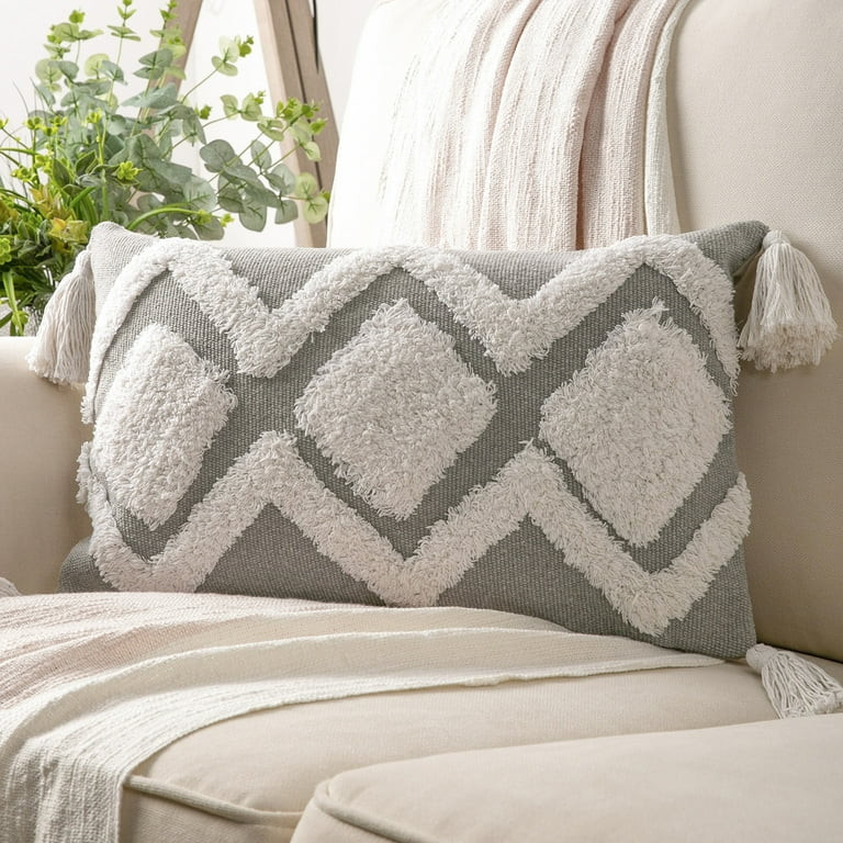 Phantoscope 12" x 20" Bohemian Gray Weave Polyester Throw Pillow | Walmart (US)