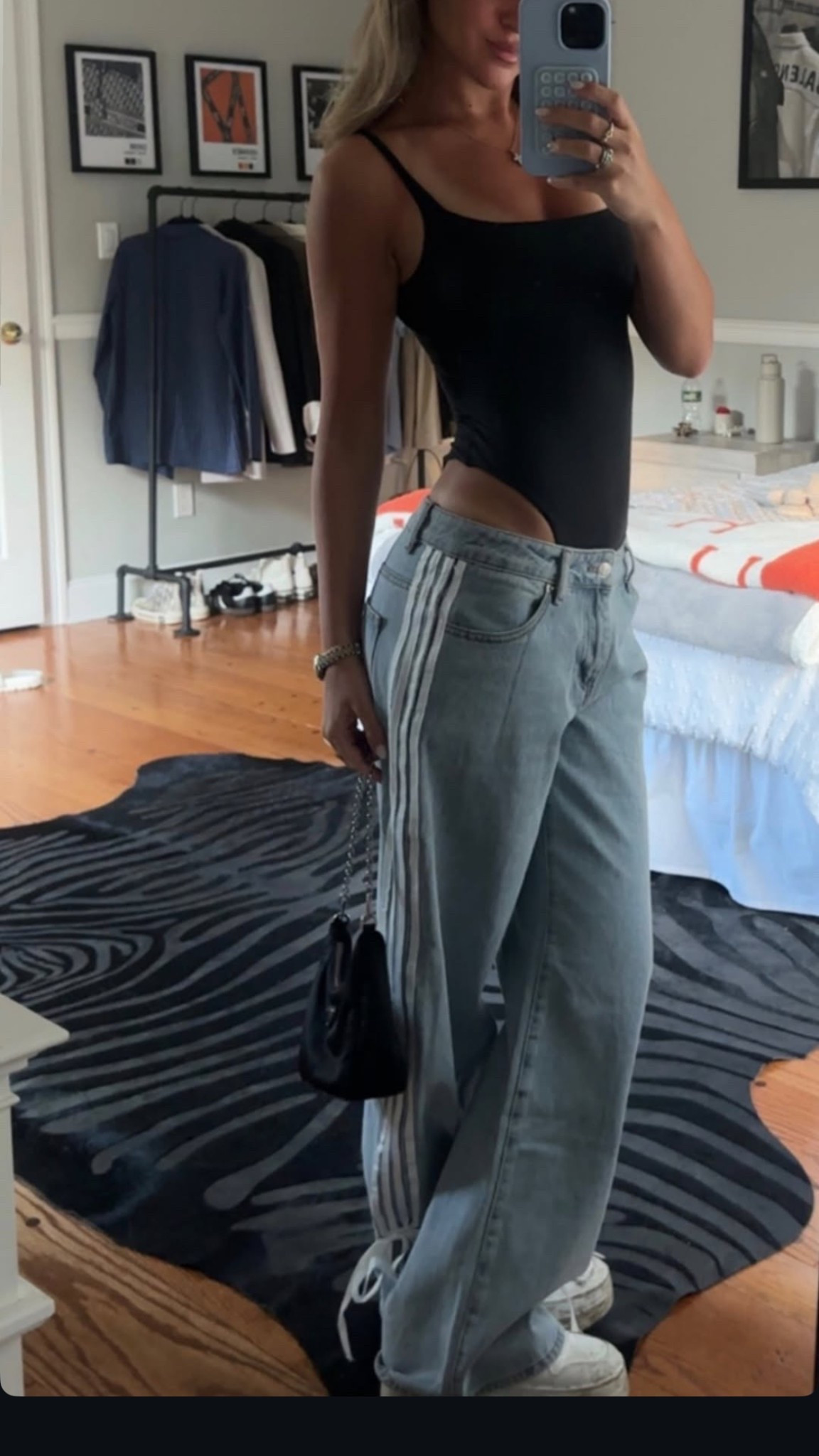 Ribbon jeans and Skims black bodysuit 🖤

#LTKStyleTip