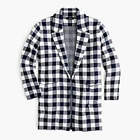 Sophie open-front sweater-blazer in gingham | J.Crew US