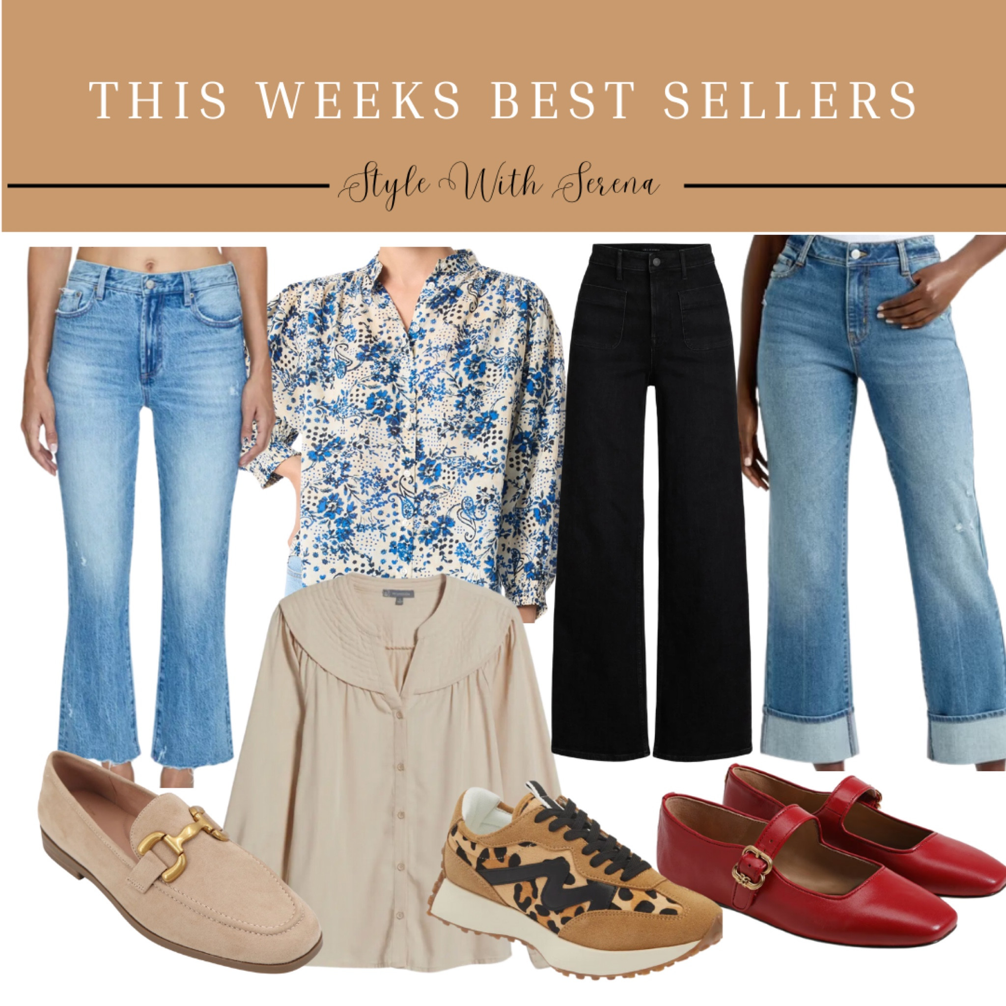 This weeks best sellers, best selling items, jeans, denim, flats, red flats, blouse, sneakers, Walmart fashion, loafers 

#LTKFindsUnder100 #LTKStyleTip #LTKShoeCrush