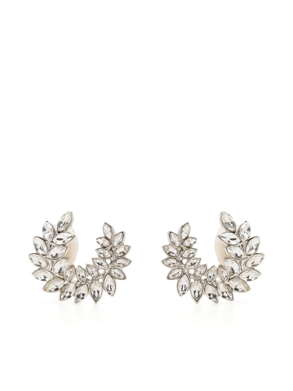 Kenneth Jay Lane Leaf crystal-embellished Earrings - Farfetch | Farfetch Global