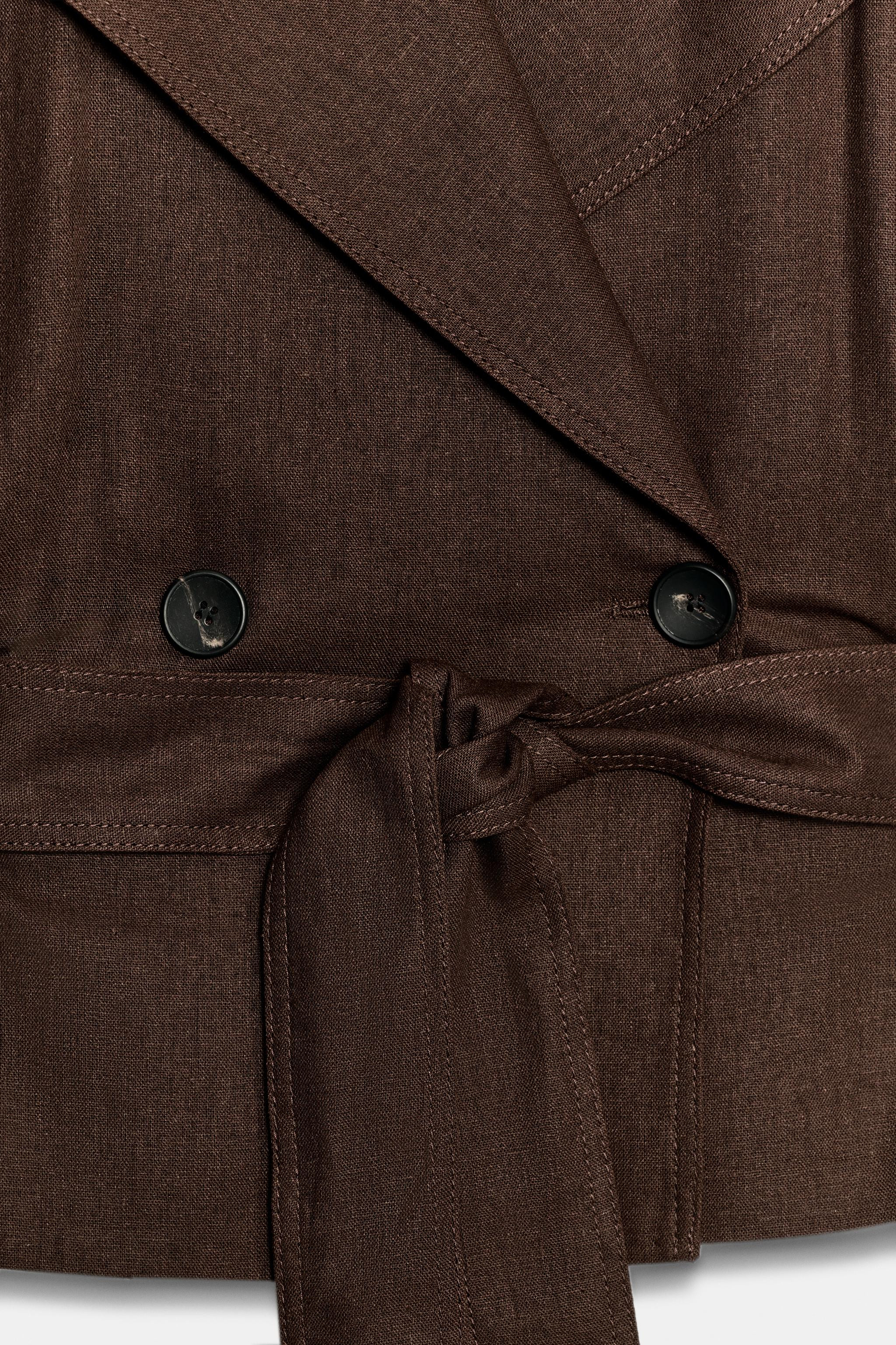 BELTED DOUBLE-BREASTED LINEN VEST | Zara US