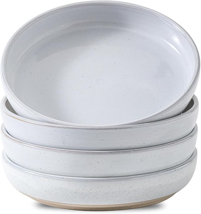 Pasta Bowls Set of 4 with Sesame Glaze Finish, 26 oz Bowl Plates with High Edge for Salad, Soup, ... | Amazon (US)