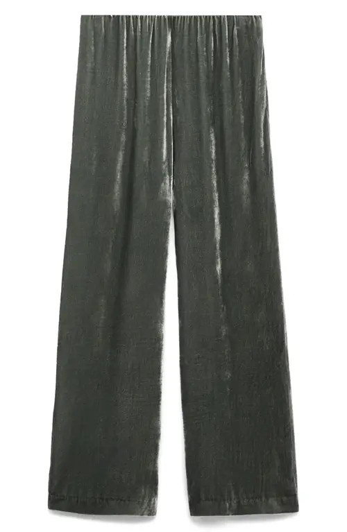 MANGO Velvet Lounge Pants in Green at Nordstrom, Size Small | Nordstrom