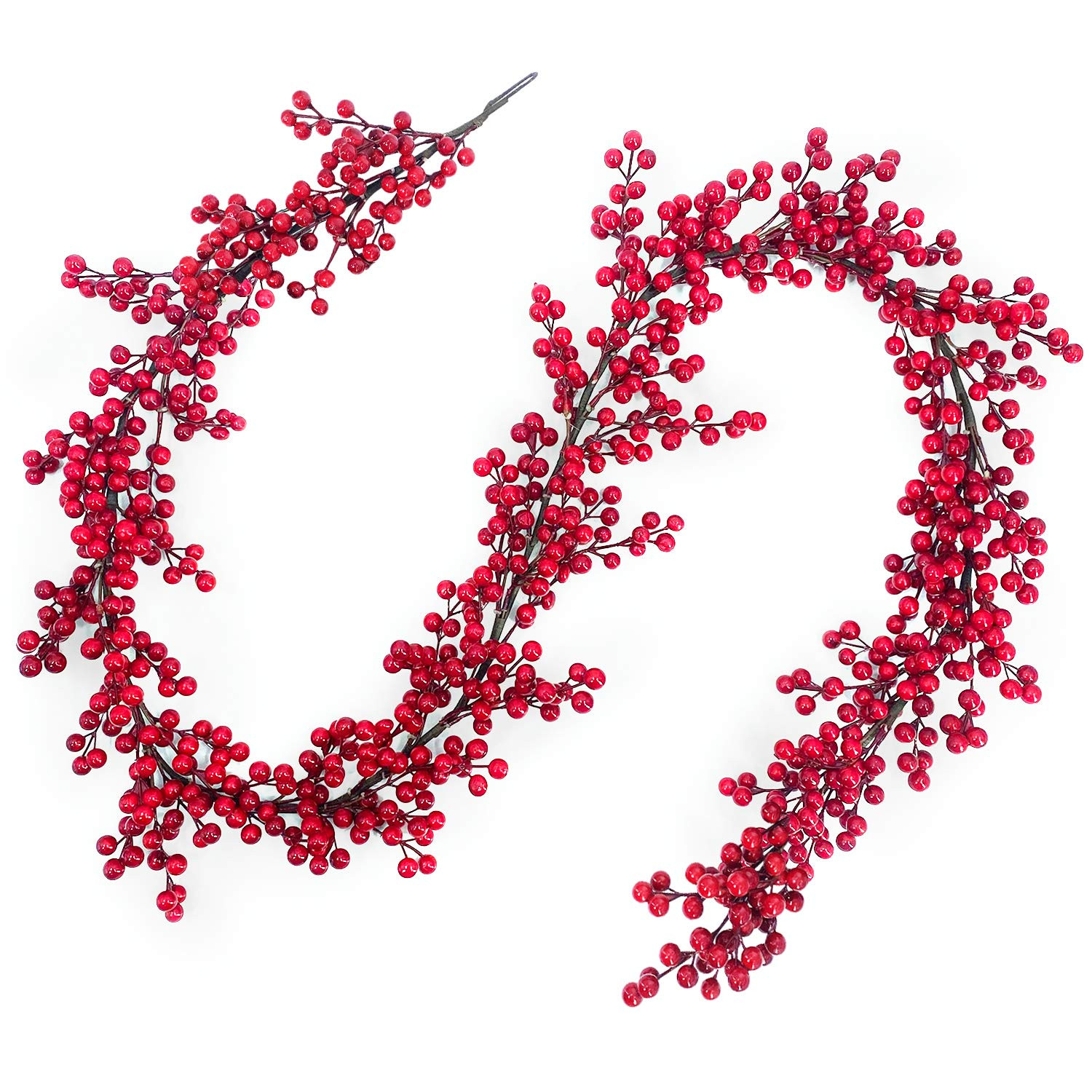 TURNMEON 6 Ft Red Christmas Garland Decorations Red Berries Garland Xmas Garlands for Decoration ... | Amazon (US)