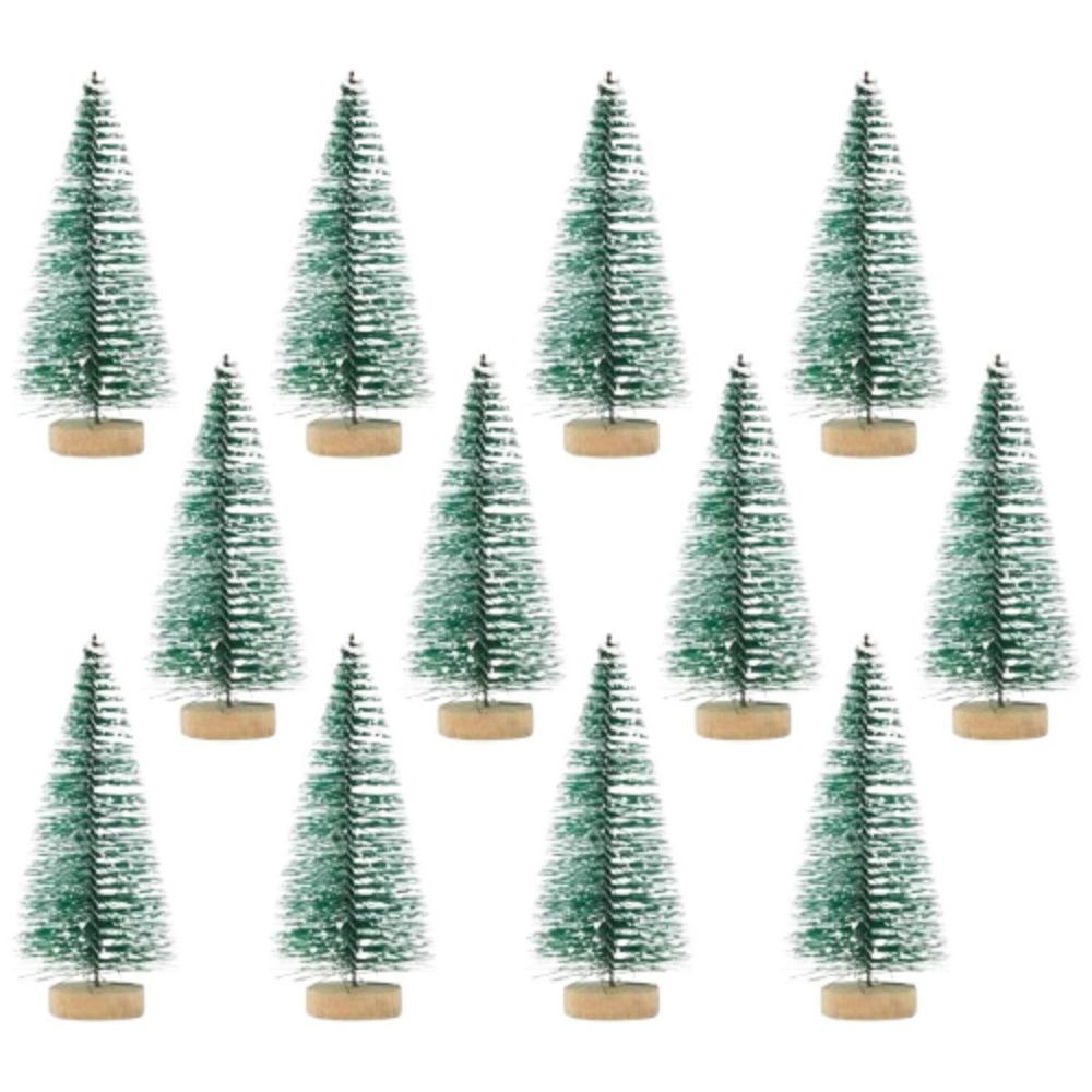 12 Pcs Mini Christmas Tree for Table Top Tiny Holiday Party Decoration 4.25x2x2"" Green | Oriental Trading Company