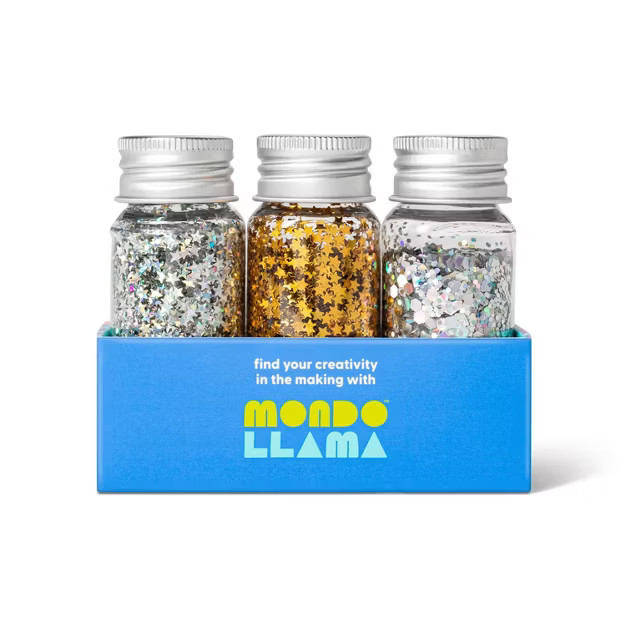 3pk Specialty Glitter Silvers and Golds - Mondo Llama™ | Target