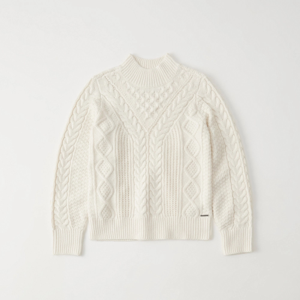 Cable Mock Neck Sweater | Abercrombie & Fitch US & UK