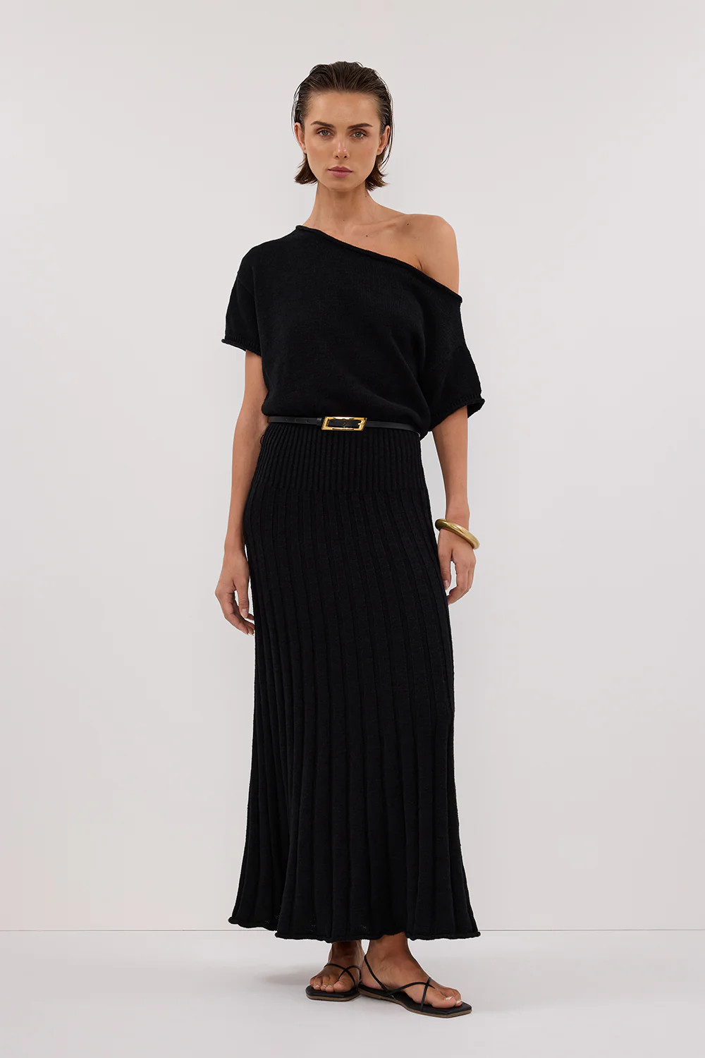 RICK BLACK ASYM MIDI DRESS | DISSH