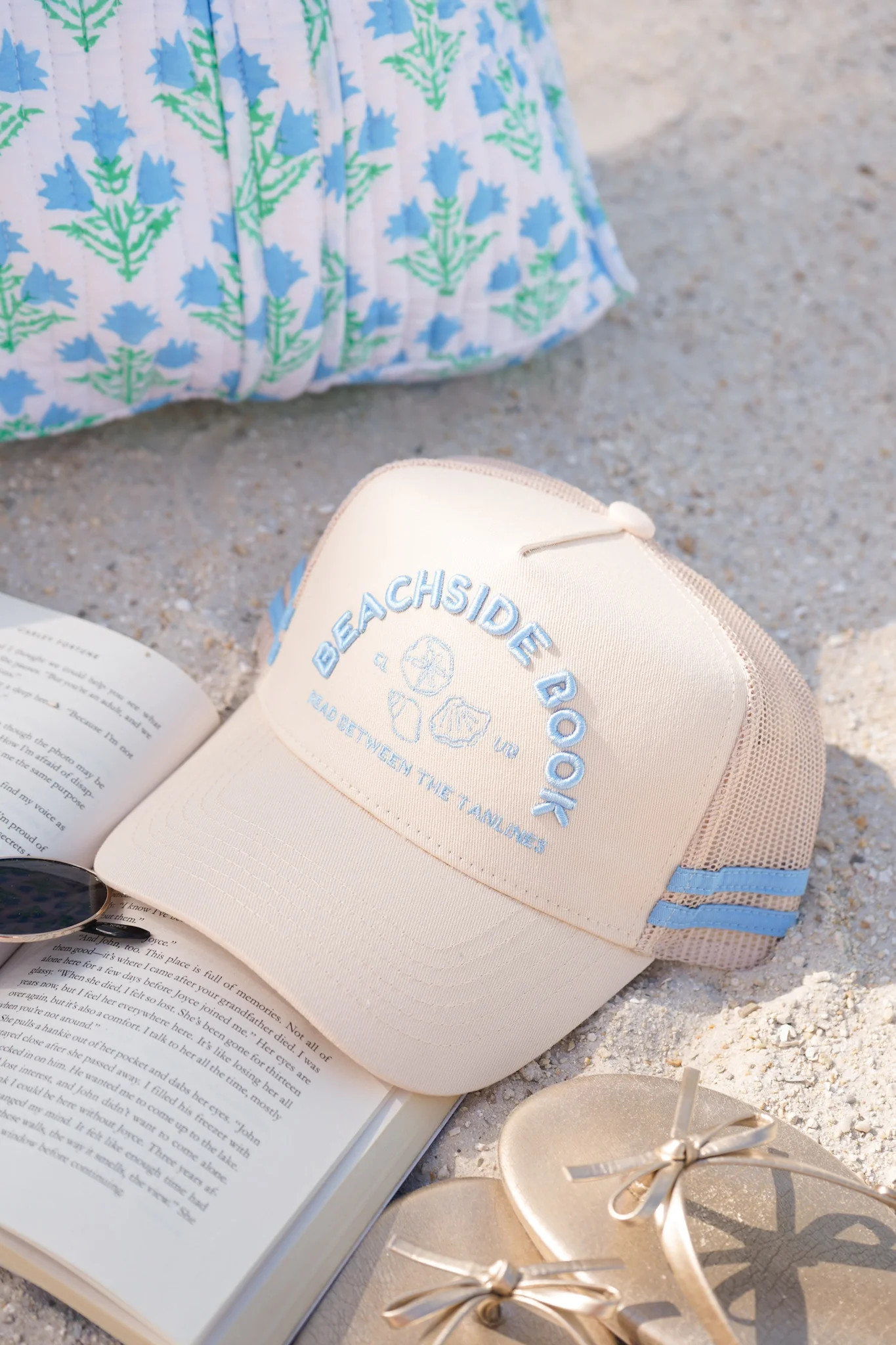 Beachside Book Club - Tan Canvas Trucker Hat | KenzKustomz