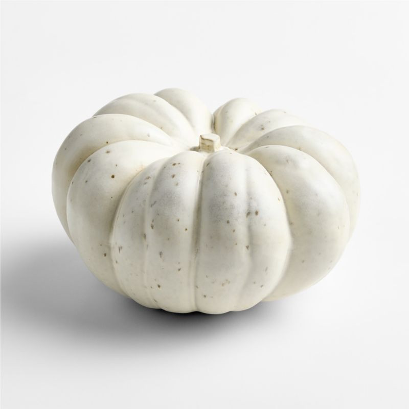 Harvest Ceramic Large White Pumpkin | Crate & Barrel