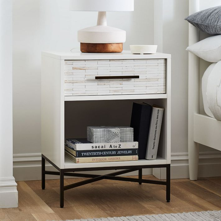Wood Tiled Nightstand (20") | West Elm (US)