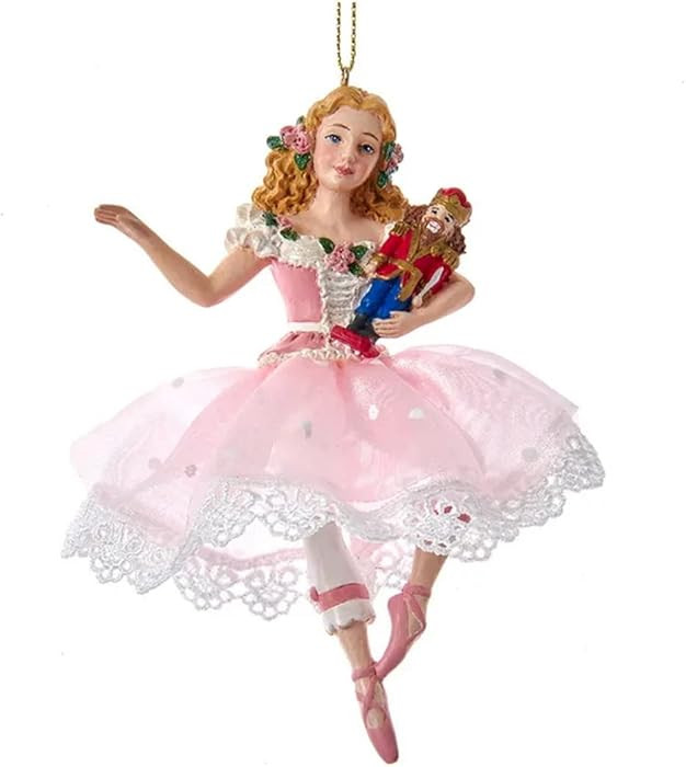 The Bridge Collection Clara with Nutcracker Prince Ornament - Clara in Pink Dress Nutcracker Ball... | Amazon (US)