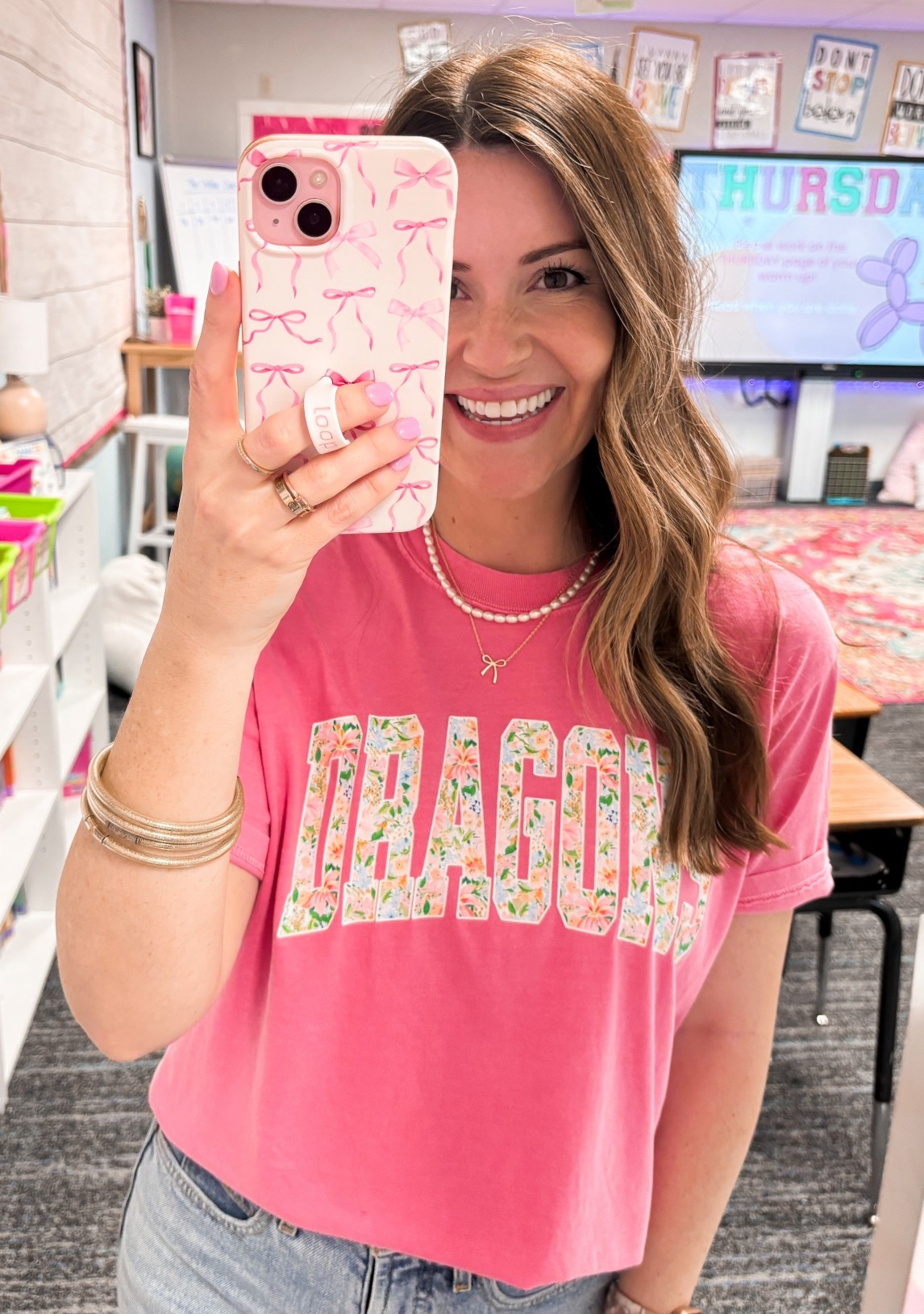 The cutest custom school mascot floral teache tee perfect for spring! 🌸🩵🌼

Teacher, Etsy, custom, school shirt, casual Friday 

#LTKootd