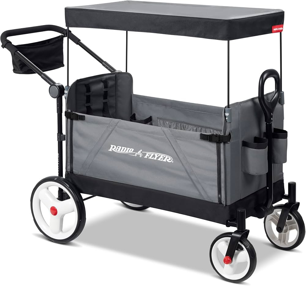 Radio Flyer City Luxe Stroll ‘N Wagon, Grey with Parent Caddy and Internal Storage Pockets, for... | Amazon (US)