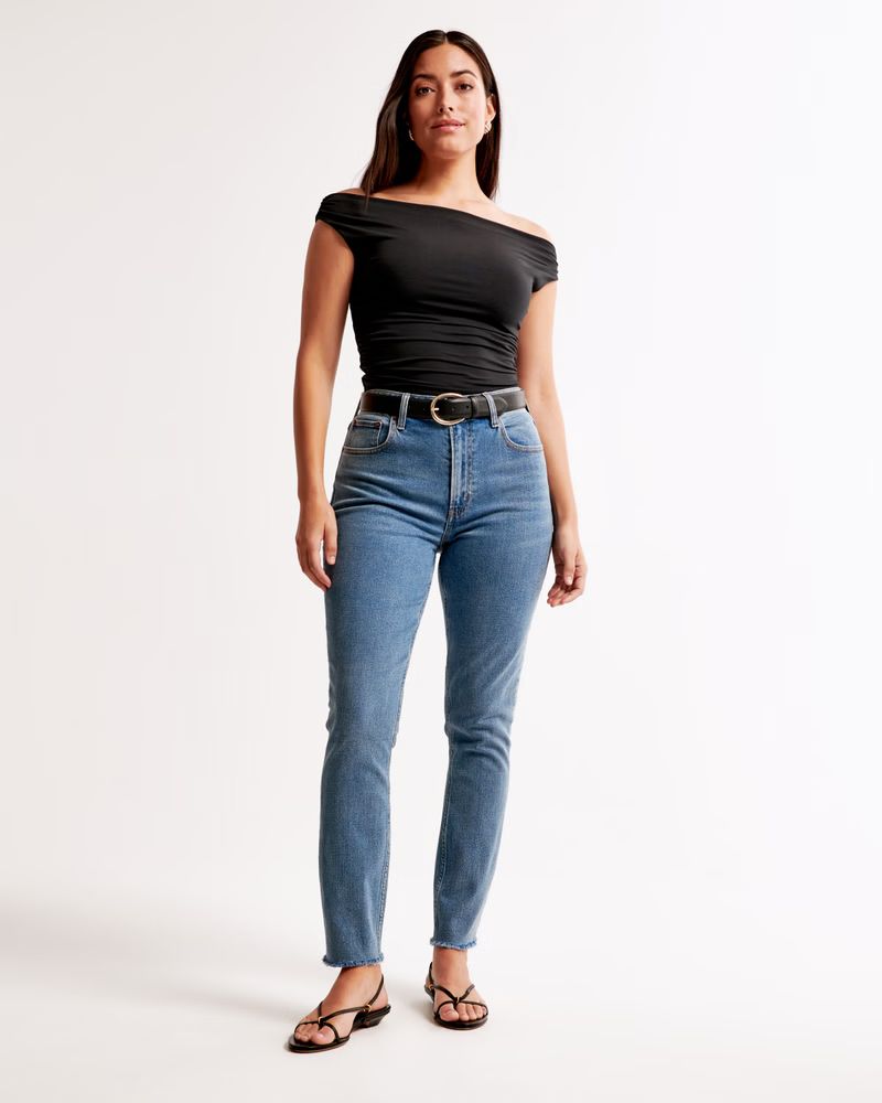 Women's Curve Love High Rise Skinny Jean | Women's Bottoms | Abercrombie.com | Abercrombie & Fitch (US)