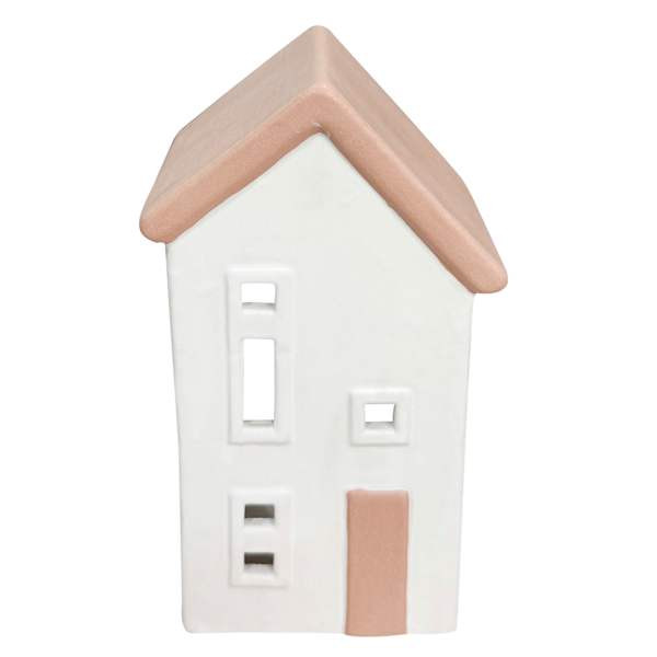 White & Terracotta Ceramic House, 8.3" | At Home