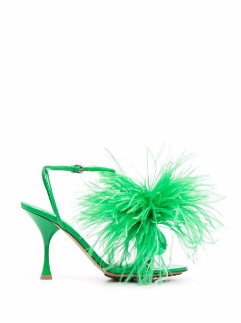 Dot feather-detailed sandals | Farfetch (US)