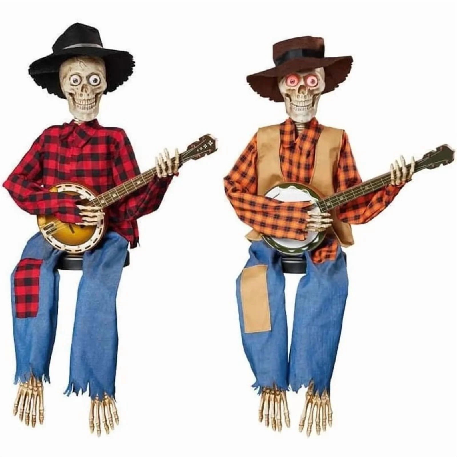 Motion-Activated Musical Skeleton Band - Halloween Animated Decor with Moving Banjo Arms & Twangy... | Walmart (US)