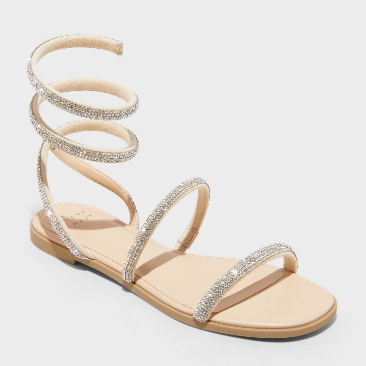 Women's Althea Ankle Wrap Sandals - A New Day™ Silver 8 | Target