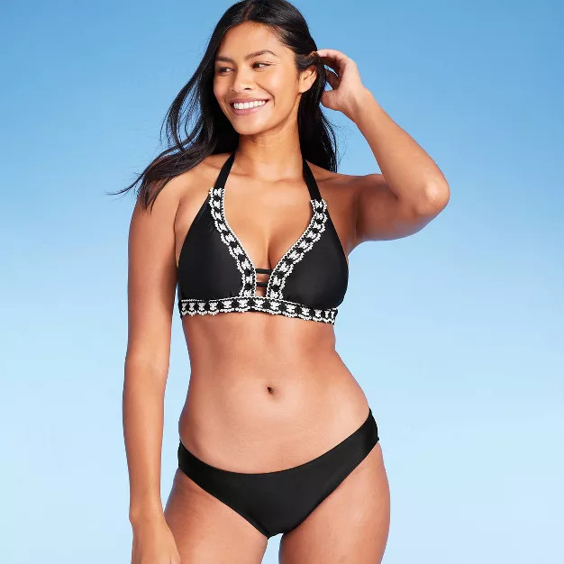 Women's Crochet Detail Bikini Top - Kona Sol™ Black | Target