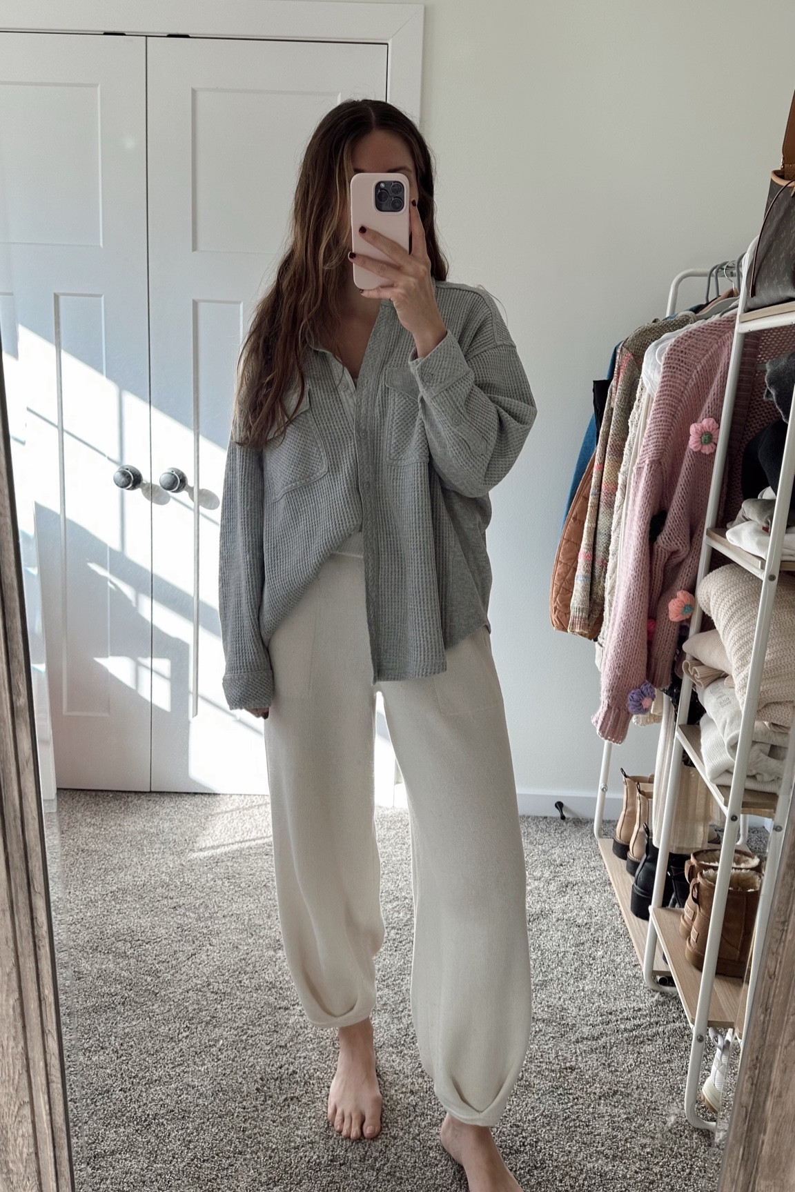 wearing small in top
wearing small in pants, part of a set but also some similar pants

Postpartum
Nursing friendly
Fall outfit

#LTKSeasonal