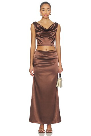 Mela Skirt in Brown | Revolve Clothing (Global)