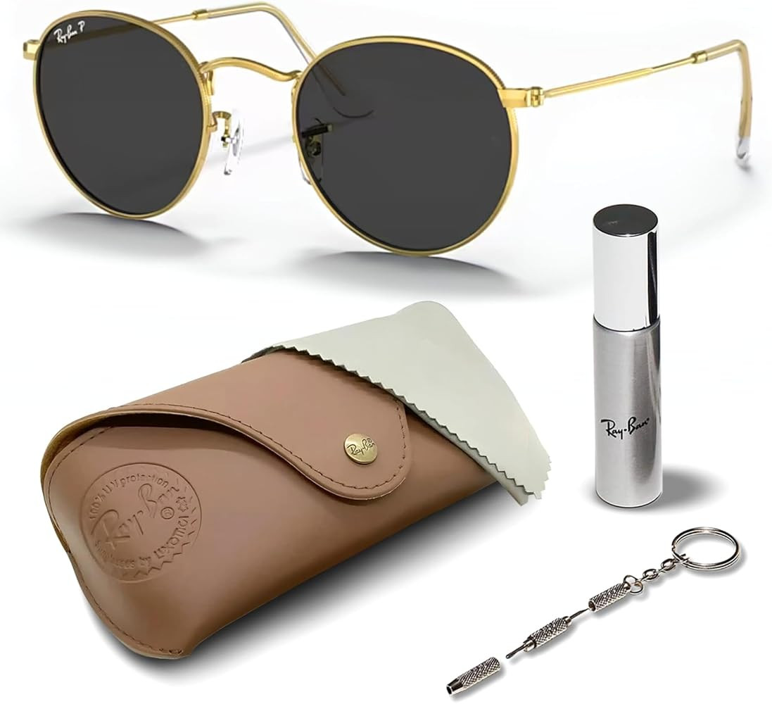 Ray-Ban RB3447 ROUND METAL Round Shaped Sunglasses for Men & Women with Official RAYBAN Eyewear K... | Amazon (US)