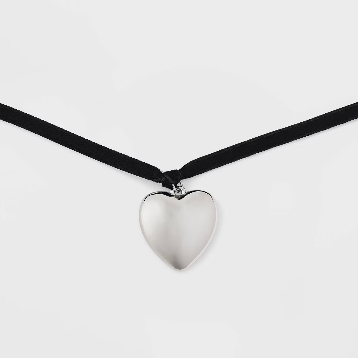 Puffy Heart Rope Choker Necklace - Wild Fable™ Silver | Target