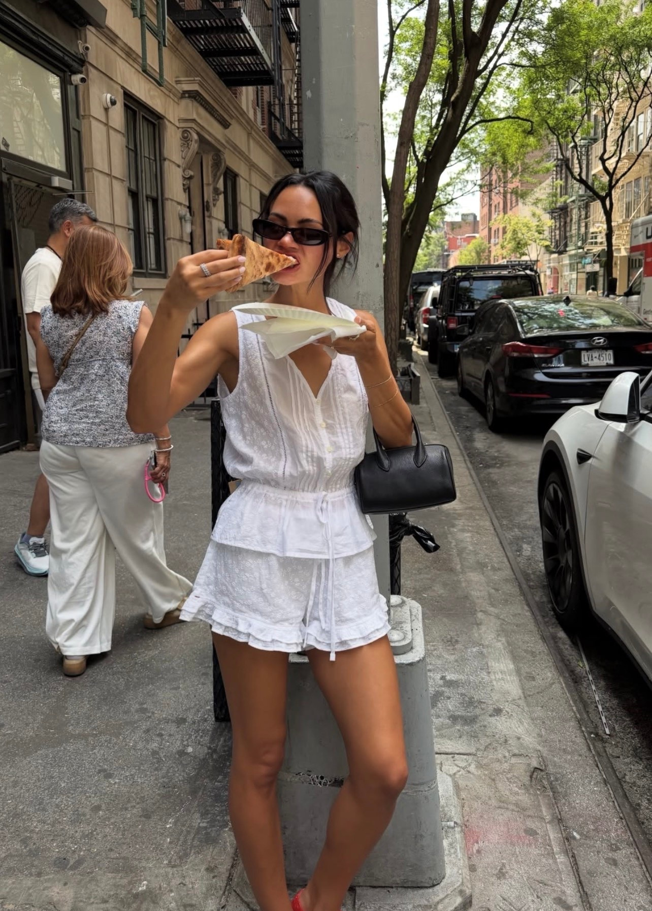 summer in nyc ootd | white flowy top & shorts

#LTKdayinmylife #LTKgrwm #LTKootd