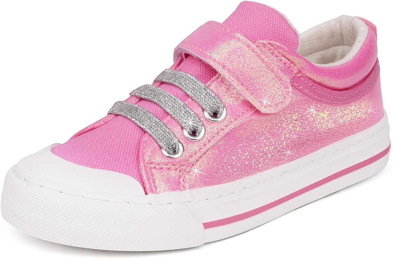 ToandonToddler Kids Sneakers Sparkle Fashion Glitter Sequins Canvas Shoes | Amazon (US)