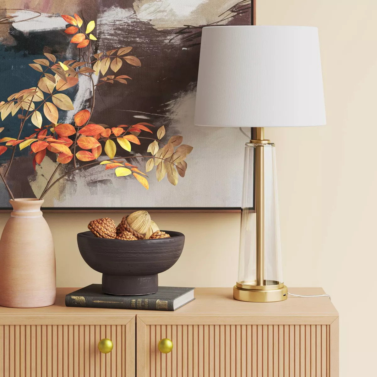 Tapered Fillable Table Lamp with USB (Includes LED Light Bulb) - Threshold™ | Target