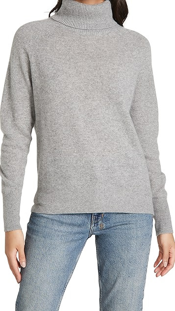 Ribbed Trim Cashmere Turtleneck | Shopbop