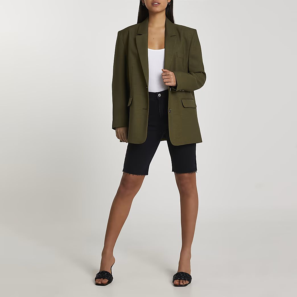 Khaki dad blazer | River Island (UK & IE)