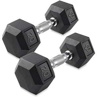 Amazon Basics Rubber Encased Hex Dumbbell Hand Weight | Amazon (US)