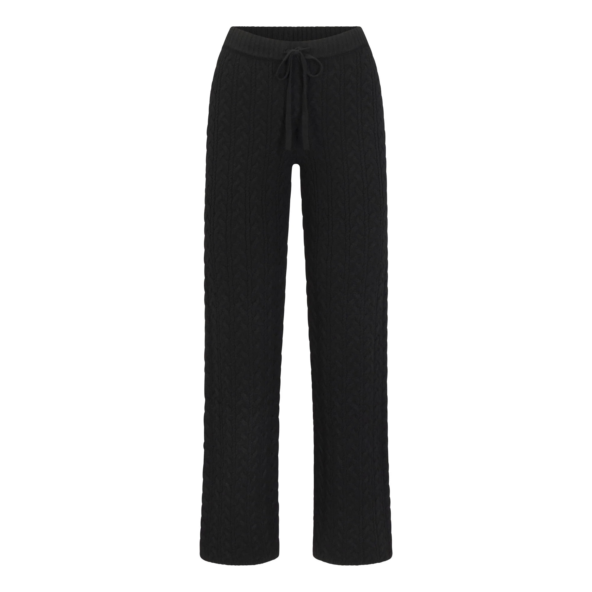 SKIMS Cable Straight Leg Pants | Black | 2XS | Sweater Knit | SKIMS (US)
