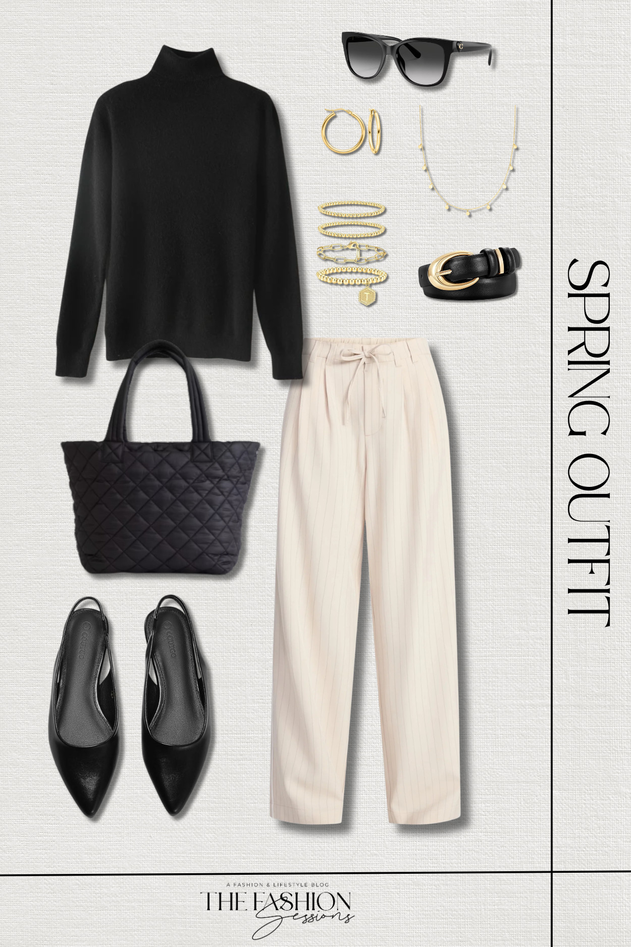 The $16 pants that will blow your mind. Easily worn to the office or the airport and comes in two colors!
pleated trousers with piping | cashmere turtleneck sweater | pointed toe slingback flats | transit quilted carry-all tote | leather belt | oversized sunglasses | gold hoops | gold bracelet stack | mini disc stationary necklace | spring outfit | travel outfit | work outfit | date outfit | elevated casual
 

 #LTKootd #LTKOver40 #LTKSaleAlert