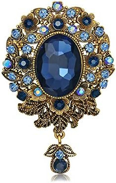 Vintage Teardrop Diamond Brooch Pin for Women Men Crystal Elegant Flower Badge Brooches Lapel Pin... | Amazon (US)