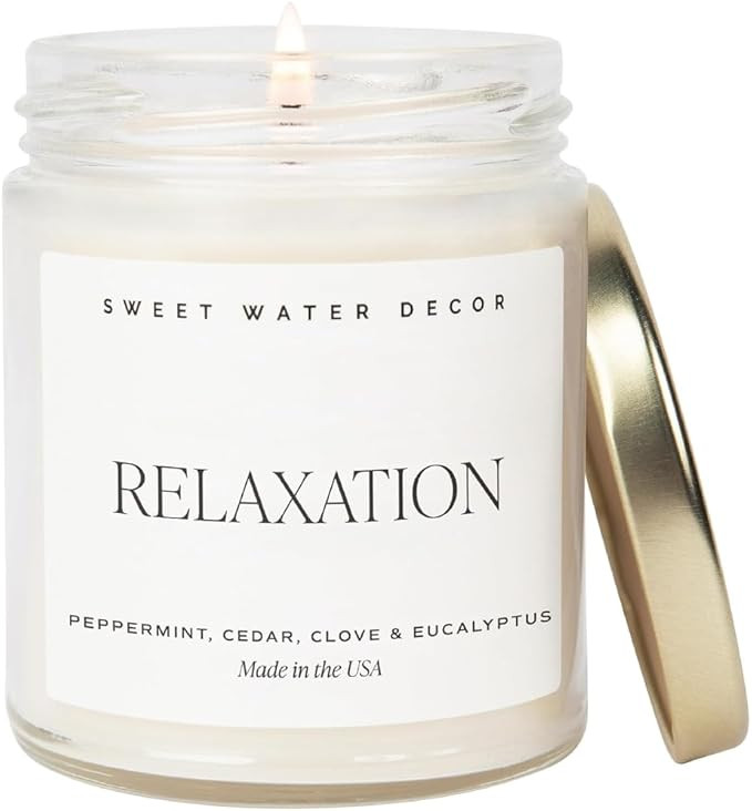 Sweet Water Decor Relaxation Candle - Soy Eucalyptus, Peppermint, and Clove Scented Spa Candles f... | Amazon (US)