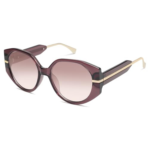SOJOS Trendy Round Sunglasses For Womens Square Retro Women Cute UV400 Sun Glasses SJ2326,Purple | Amazon (US)