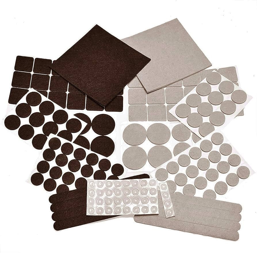 165 Piece Two Colors - Variety Size Furniture Felt Pads. Self Adhesive Pads with Transparent Nois... | Amazon (US)