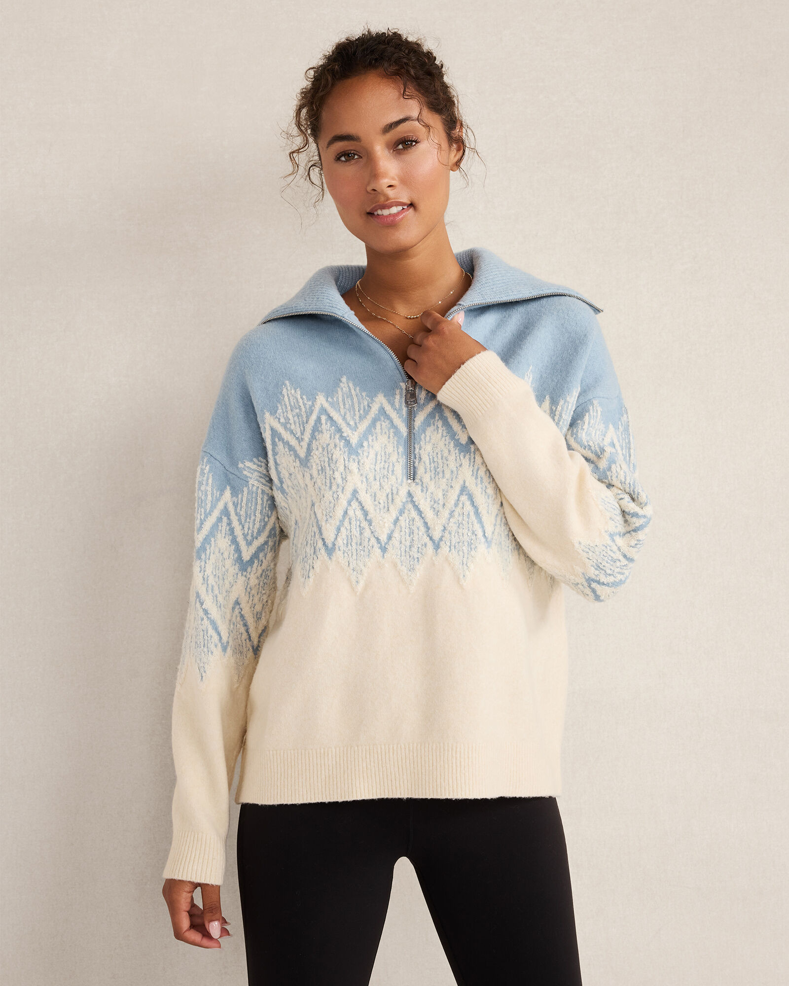 Varley Heda Fairisle Half Zip Sweater | Haven Well Within