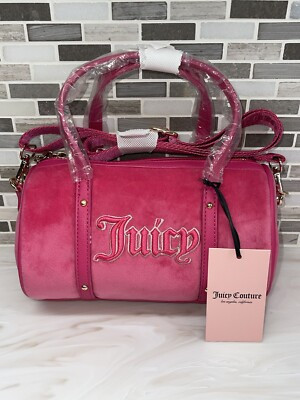 Juicy Queen Of Everything Mini Barrel Purse Hot Pink Crossbody Soft Charm NWT | eBay US
