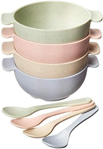 Wheat Straw Bowls, Microwave & Dishwasher Safe Bowl With Handles, Bpa Free, Eco Friendly & Unbrea... | Amazon (US)