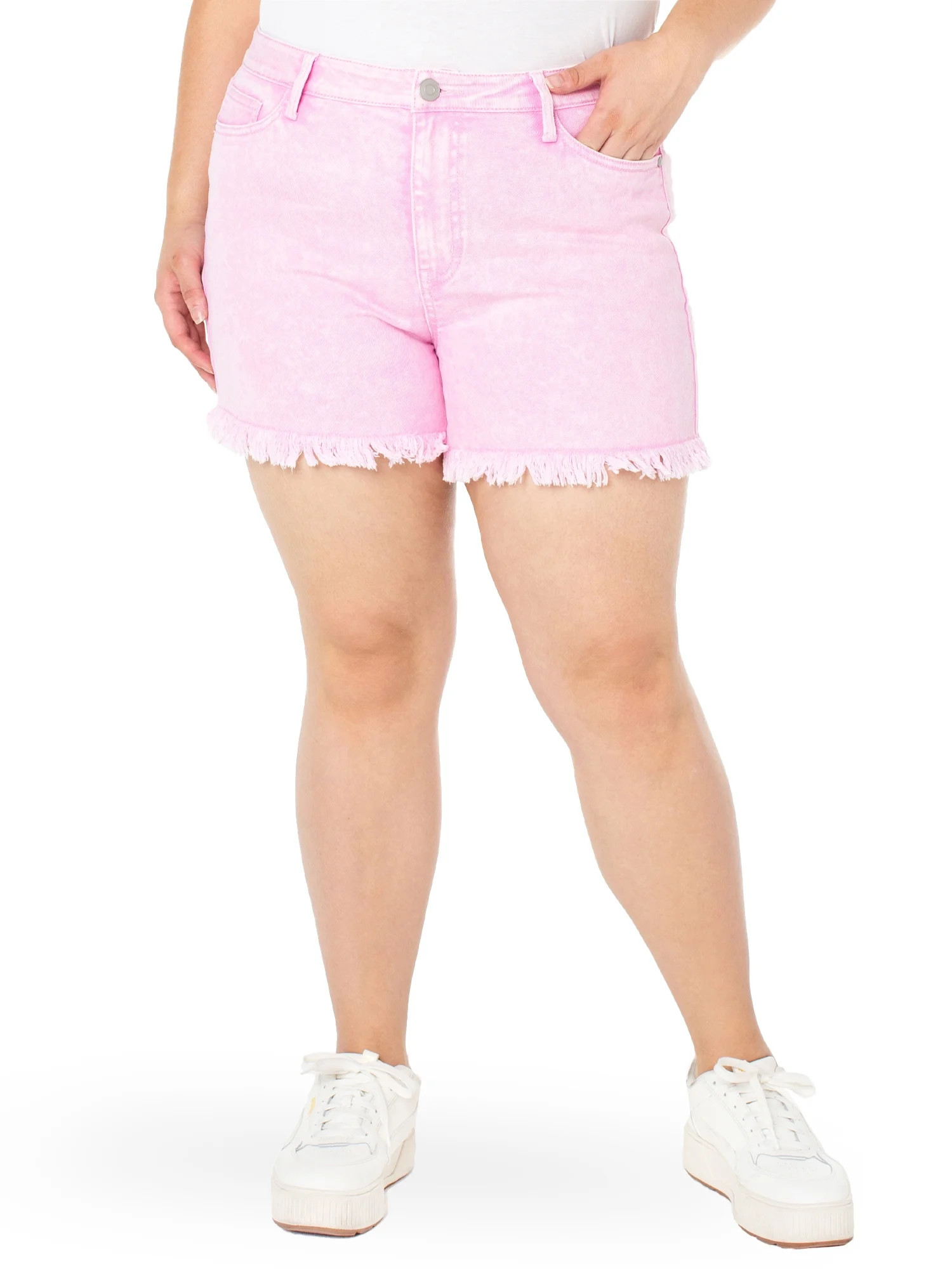 Celebrity Pink Juniors Plus Short 4’’ UHR Fray Hem | Walmart (US)