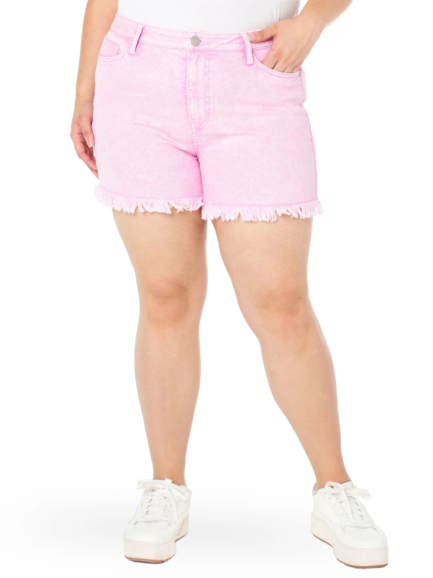 Celebrity Pink Juniors Plus Short 4’’ UHR Fray Hem | Walmart (US)