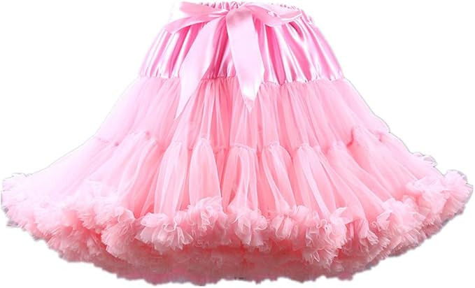 Colyanda Womens 3-Layered Pleated Tulle Petticoat Tutu Puffy Party Cosplay Skirt | Amazon (US)