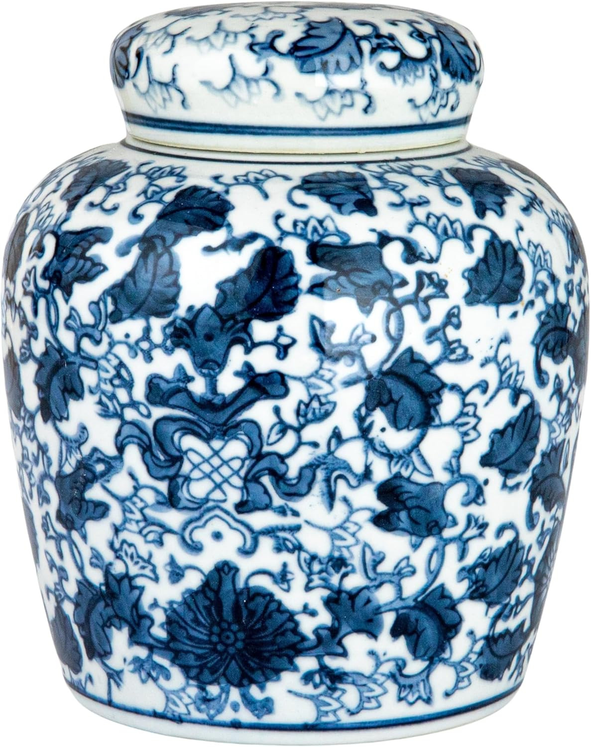 Creative Co-Op Blue & White Ceramic Ginger Jar with Lid | Amazon (US)