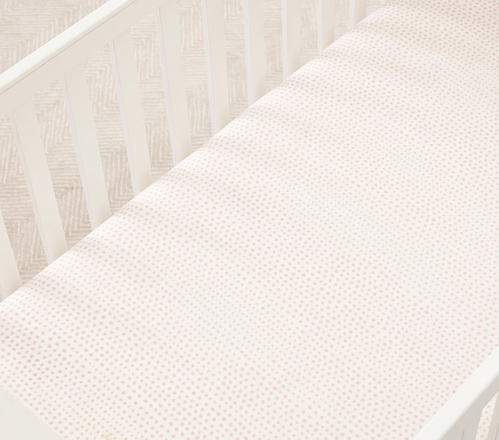 Falling Dot Organic Crib Fitted Sheet | Pottery Barn Kids